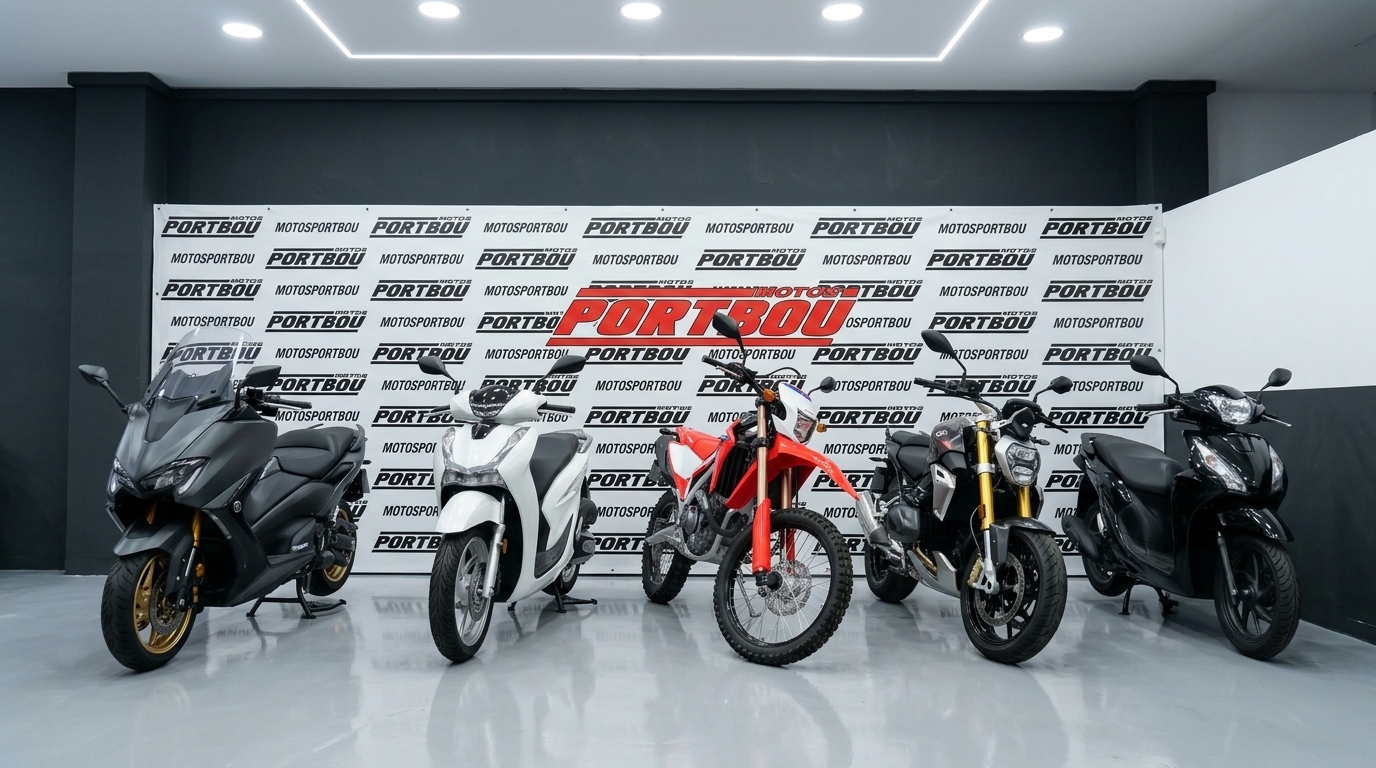 Acceso al taller y motos expuestas